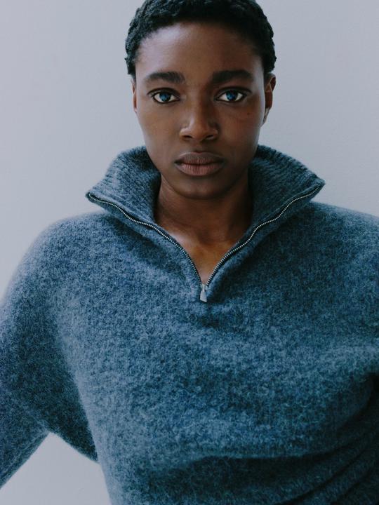 Image du produit Vila Pull en tricot à col roulé zippé (XS)