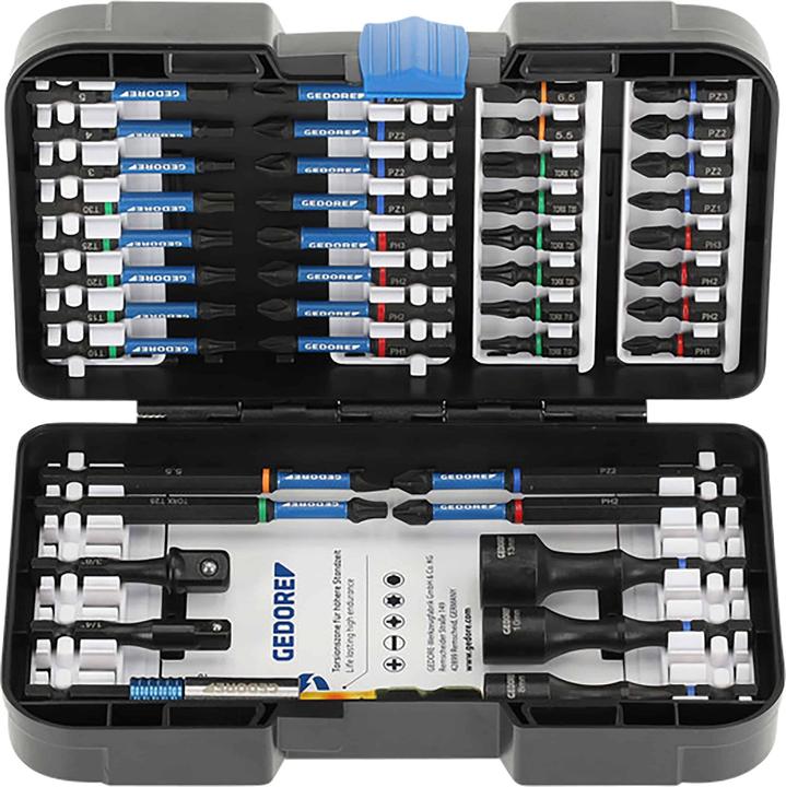 Gedore 666-042 Torsion bit set SL+PR+PH+PZ+TX 42 pieces (Cross Pozidriv PZ, Cross Phillips PH)