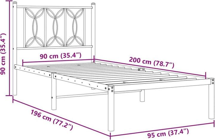 Image du produit vidaXL Bettgestell (90 x 200 cm)
