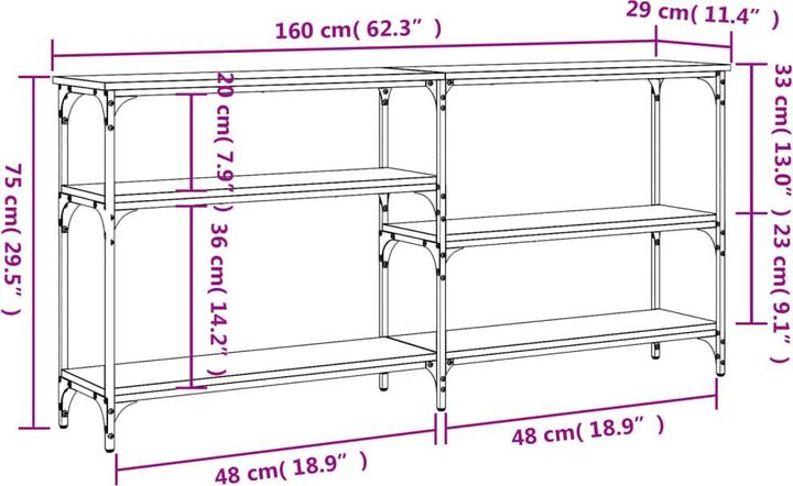 Produktbild vidaXL Konsolentisch (29 x 29 x 75 cm)