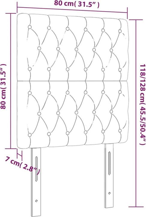 Actual product image vidaXL LED Kopfteil (80 x 7 x 128 cm)