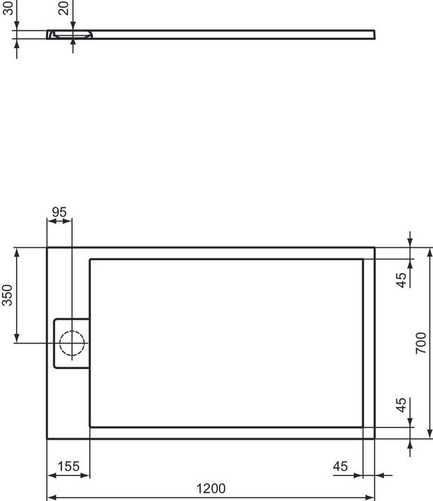 Immagine prodotto Ideal Standard Ultra Flat S i.life piatto doccia rettangolare, 1200x700x30mm, T5233