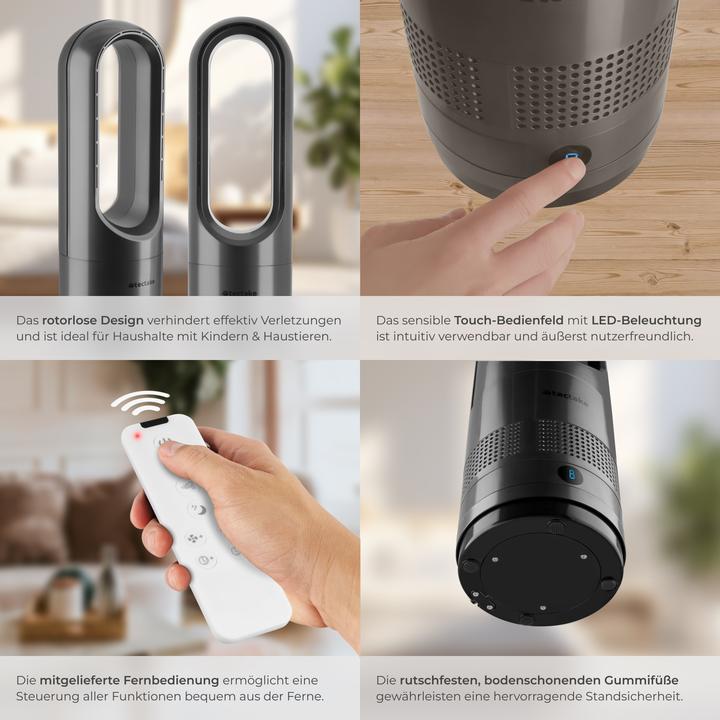 Produktbild tectake Turmventilator Polar, 80° Oszillation, inkl. Timer (55 dB)