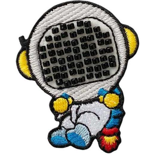 Mono Quick Astronaut mit Perlen, Applikationen, Grau, Schwarz