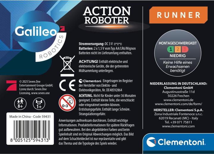 Produktbild Clementoni Galileo Action Roboter - Runner