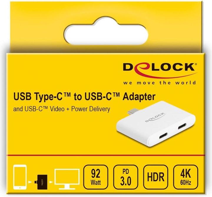 Produktbild Delock USB Type-C Adapter zu USB-C Daten 10 Gbps und Video 4K 60 Hz USB Type-C (USB Typ-C, 4.80 cm)