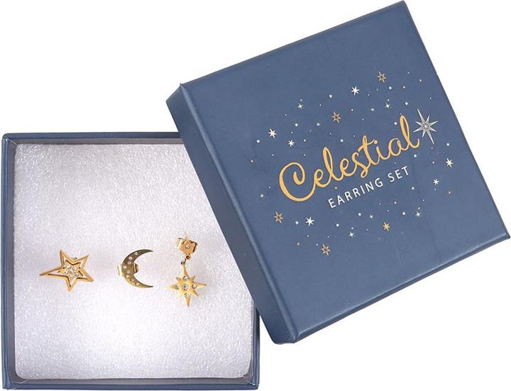 Actual product image Something Different Celestial Earring Set (Pack of 3) (100% synthetic material)