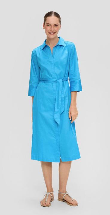 Image du produit s.Oliver Kleid Hemdblusenkleid aus Baumwolle mit Bindegürtel (42)