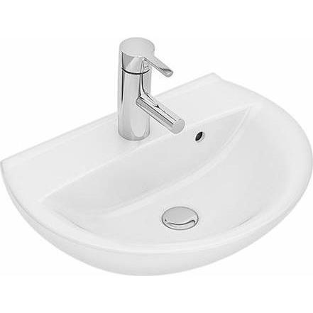 Ifö, Waschbecken, Spira Spüle gebogen 50cm 15050 - Bolzenbefestigung, ohne Hahnloch mit Überlauftiefe 165