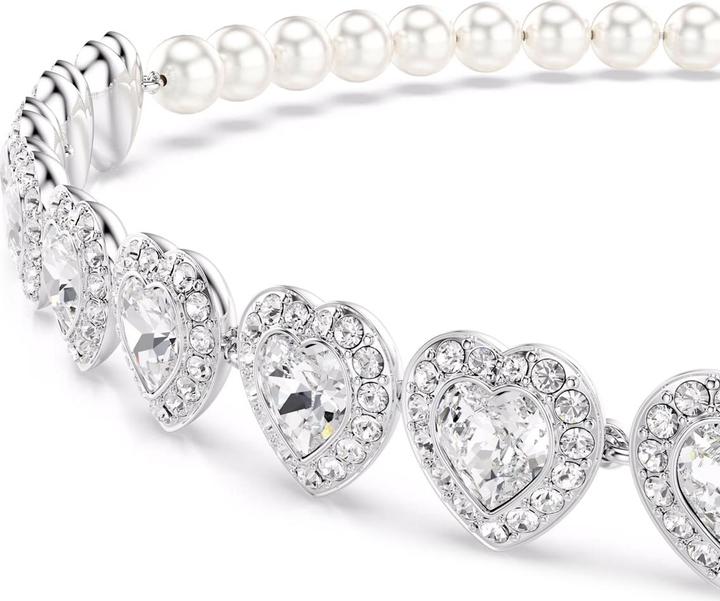 Produktbild Swarovski x Ariana Grande Tennis Choker Verschiedene Schliffe Herz Weiss Rhodiniert (Swarovski Metall, 30 cm)