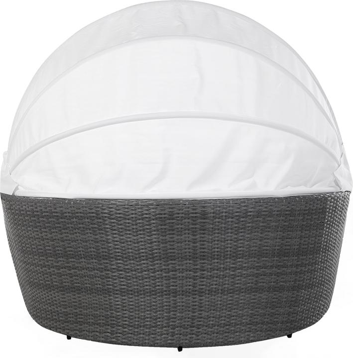 Produktbild Beliani Sonneninsel Rattan grau Sonnendach cremeweiss SYLT LUX