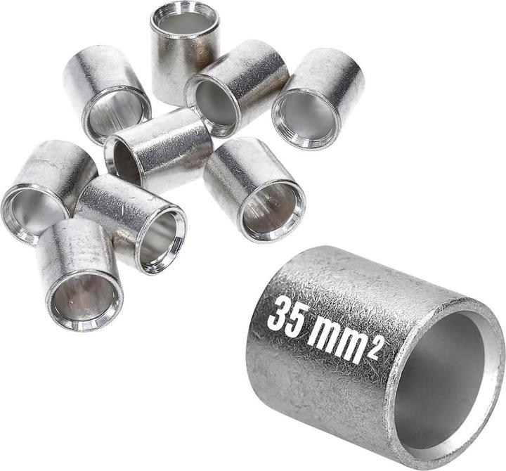 Produktbild Kalitec 10 Stück L7-P Parallelverbinder 35mm² I Verbinder unisoliert I Quetschverbinder blank I Kabe
