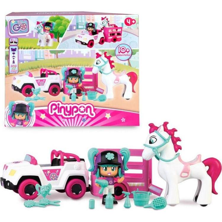 Pinypon PNY25000 - Let's Go!- Auto con rimorchio e cavallo