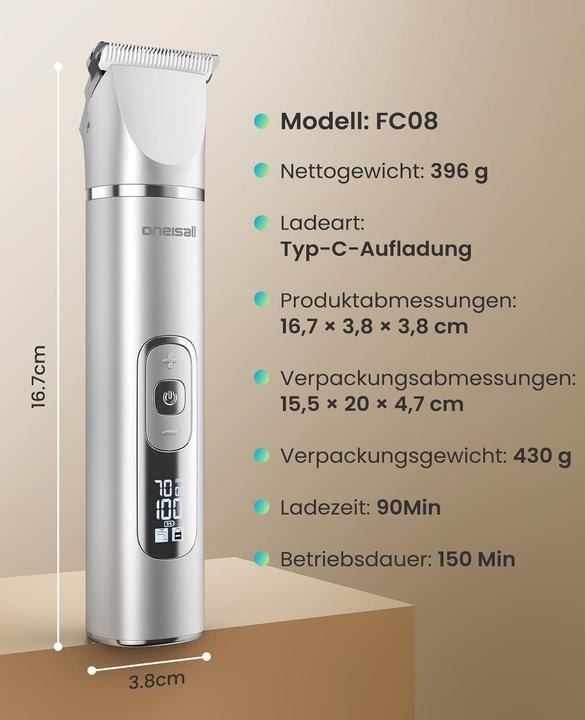 Actual product image Oneisall 4-in-1 Hundeschermaschine mit Pfotentrimmer (Cat, Dog)