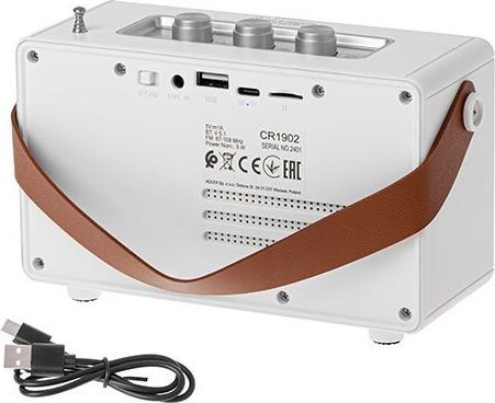 Image du produit Camry Haut-parleur avec radio | CR 1902 W | 5 W | Bluetooth | Blanc | Connexion sans fil (5 h)