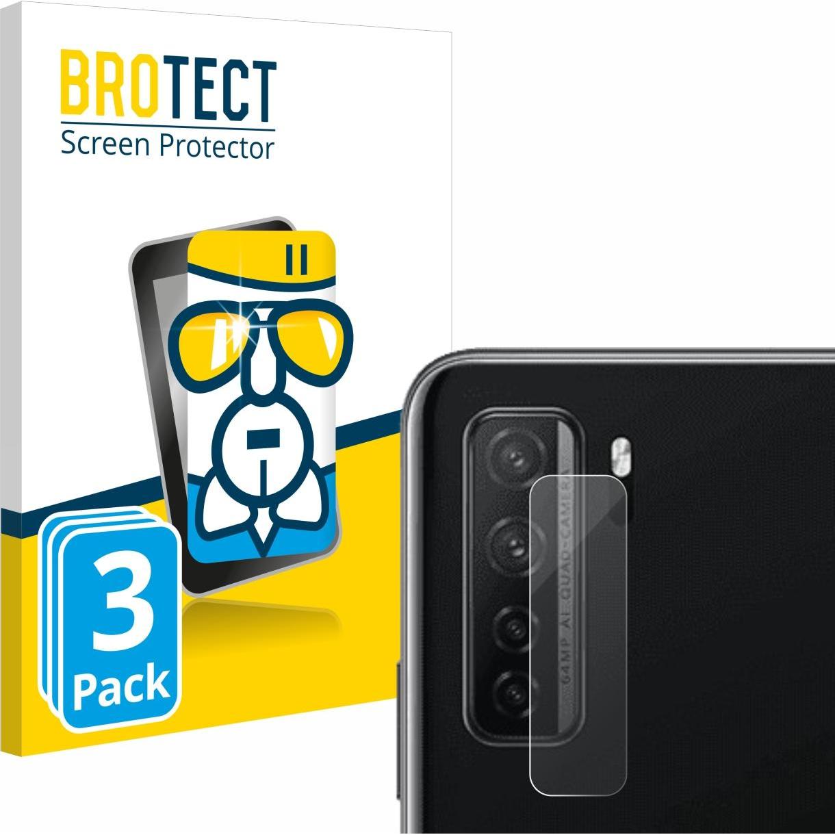 BROTECT AirGlass Panzerglasfolie (3 Stück, Huawei P40 Lite 5G), Smartphone Schutzfolie, Transparent