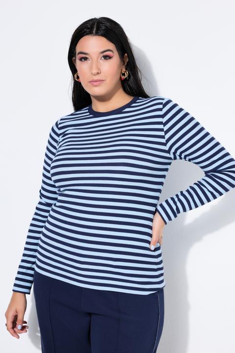 Produktbild Studio Untold Shirt, Slim Shape, Ringel, Rippjersey, Langarm (54)
