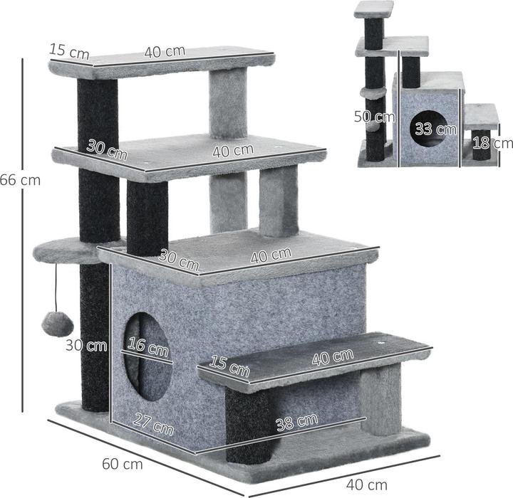 Actual product image PawHut Pet stairs with sleeping den (Cat, Dog)
