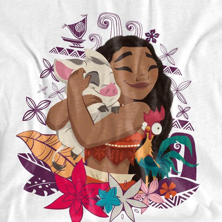 Actual product image Moana Unisex Adult Love Pua & Hei Hei T-Shirt (XL)