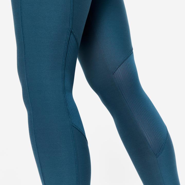 Immagine prodotto Domyos Leggings sportivi da donna con tasca per cellulare a vita alta - blu (W26/L30)