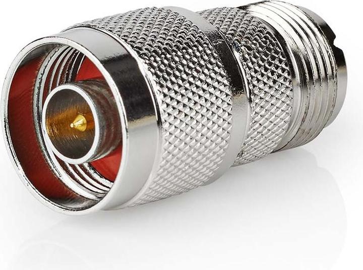 Nedis Satelliten- und Antennenadapter N Stecker PL259 Buchse Vernickelt 75 Ohm Gerade Metall Silber (75 dB, Stecker und Verbinder)