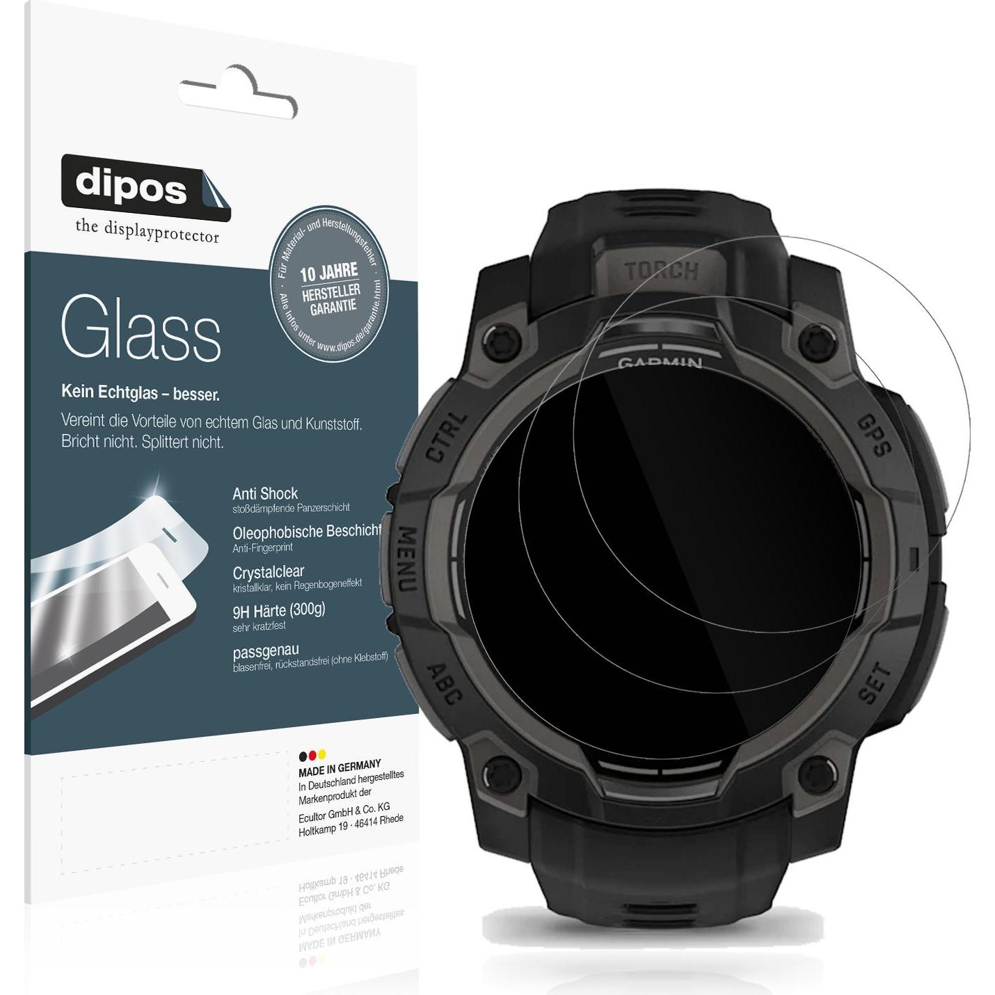 Dipos Anti-Shock Displayschutz 9H, Smartwatch Schutzfolie, Transparent