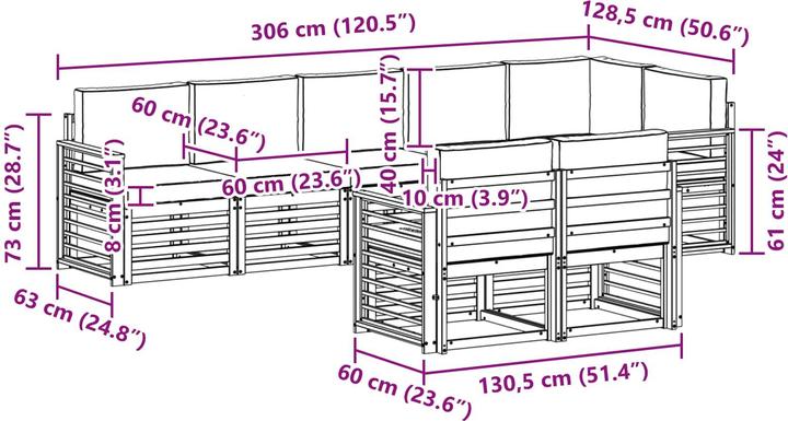 Produktbild vidaXL Outdoor-Sofa