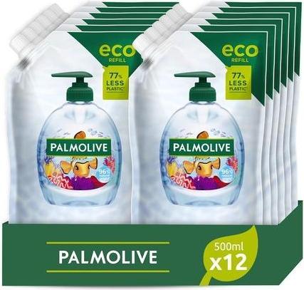 Actual product image Palmolive Eco Refill Liquid Soap Aquarium 500ml - Protects Against Bacteria - Vegan - 96% Natural In (Liquid soap, 500 ml)