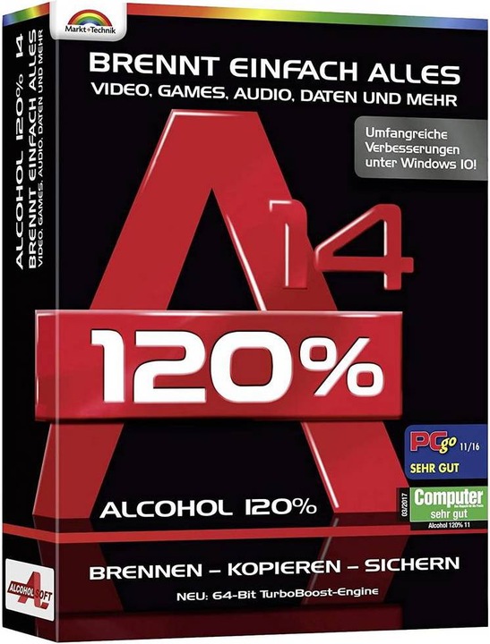 Produktbild Alcohol 120% Version 14 - Brennen - Kopieren - Sichern - Virtuelle Laufwerke erstellen für Windows (1 User)