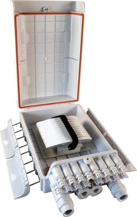 Actual product image EFB Elektronik FTTH IP65 junction box for 96 fibres and fibre overlength adapter Application: Optical