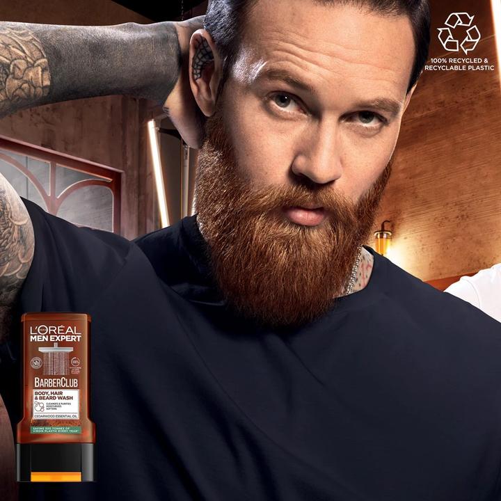 Actual product image L'Oréal Paris L'Oréal Professionnel - Men Expert Barber Club Body. Hair & Beard Wash - Shampoo for beard. hair a (300 ml)
