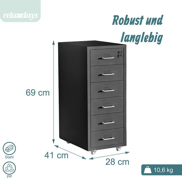 Produktbild Relaxdays Rollcontainer (28 x 41 x 69 cm)