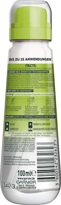 Produktbild Garnier Invisible Shampoo with the scent of yuzu lemon (Invisible Shampoo) 100 ml (100 ml, Trockenshampoo)