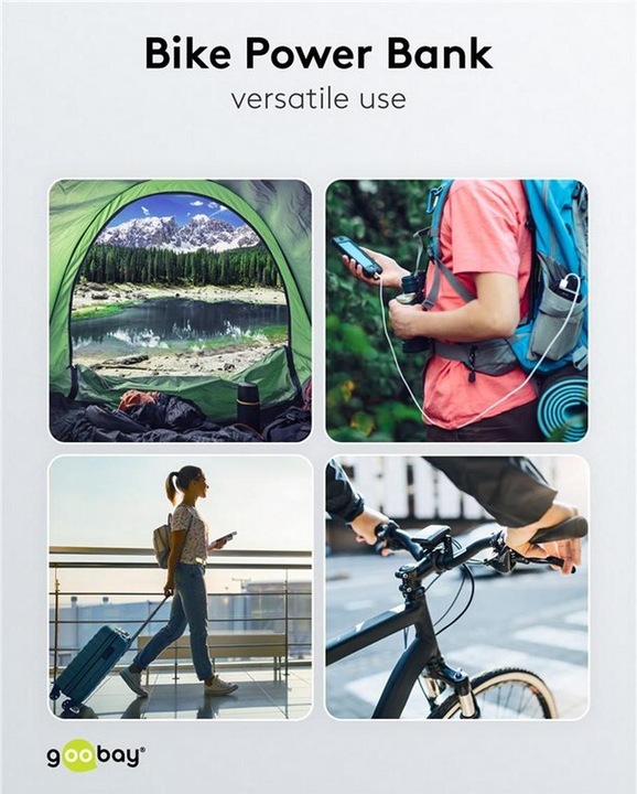 Produktbild Goobay Bike-Powerbank (5000 mAh, 18.50 W, 18.50 Wh)