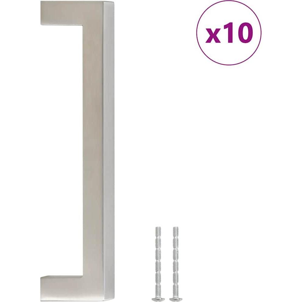 Thumbnail - VidaXL, Möbelgriff, Möbelgriffe 10 Stk. Silbern 128 mm Edelstahl,Farbe