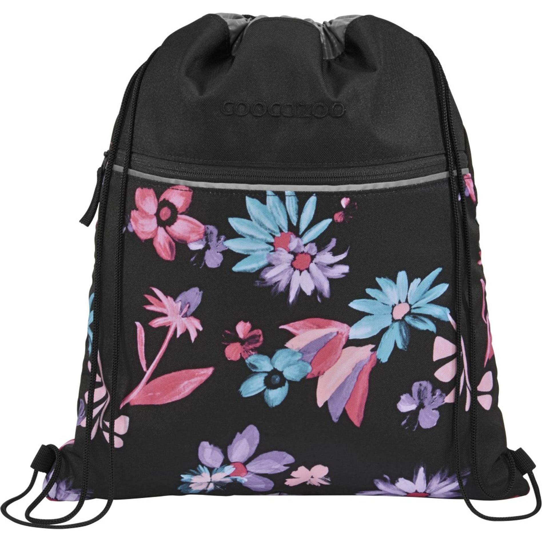 Coocazoo, Tasche, Turnbeutel, Floral Artnight, Schwarz, (10 l)