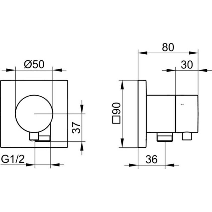 Thumbnail - Keuco, Badarmatur, Umstellventil IXMO UP f 3 Verbr Rosette eckig sw ma