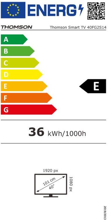Label énergétique Thomson TV 40 Fhd Frameless Smart T2/C2s2 Google TV (40", LED, Full HD, 2023)