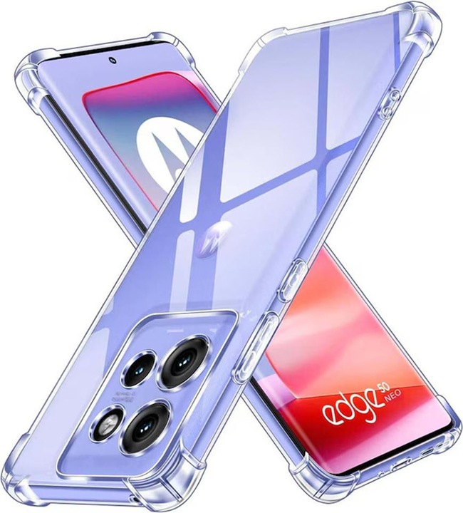 Techsuit - Shockproof Clear Silicone - Motorola Edge 50 Neo / Motorola ThinkPhone 25 - Clear (Motorola Edge 50 Neo)