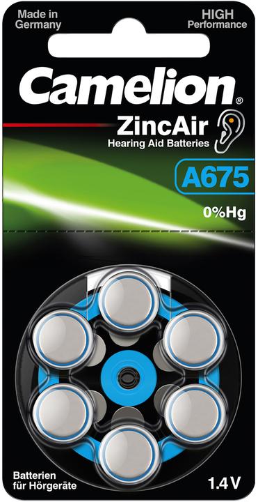 Immagine prodotto Camelion A675 - Batteria usa e getta - PR44 - Zinco-aria - 1,4 V - 6 pezzi - Argento (5 pz., PR44, 620 mAh)