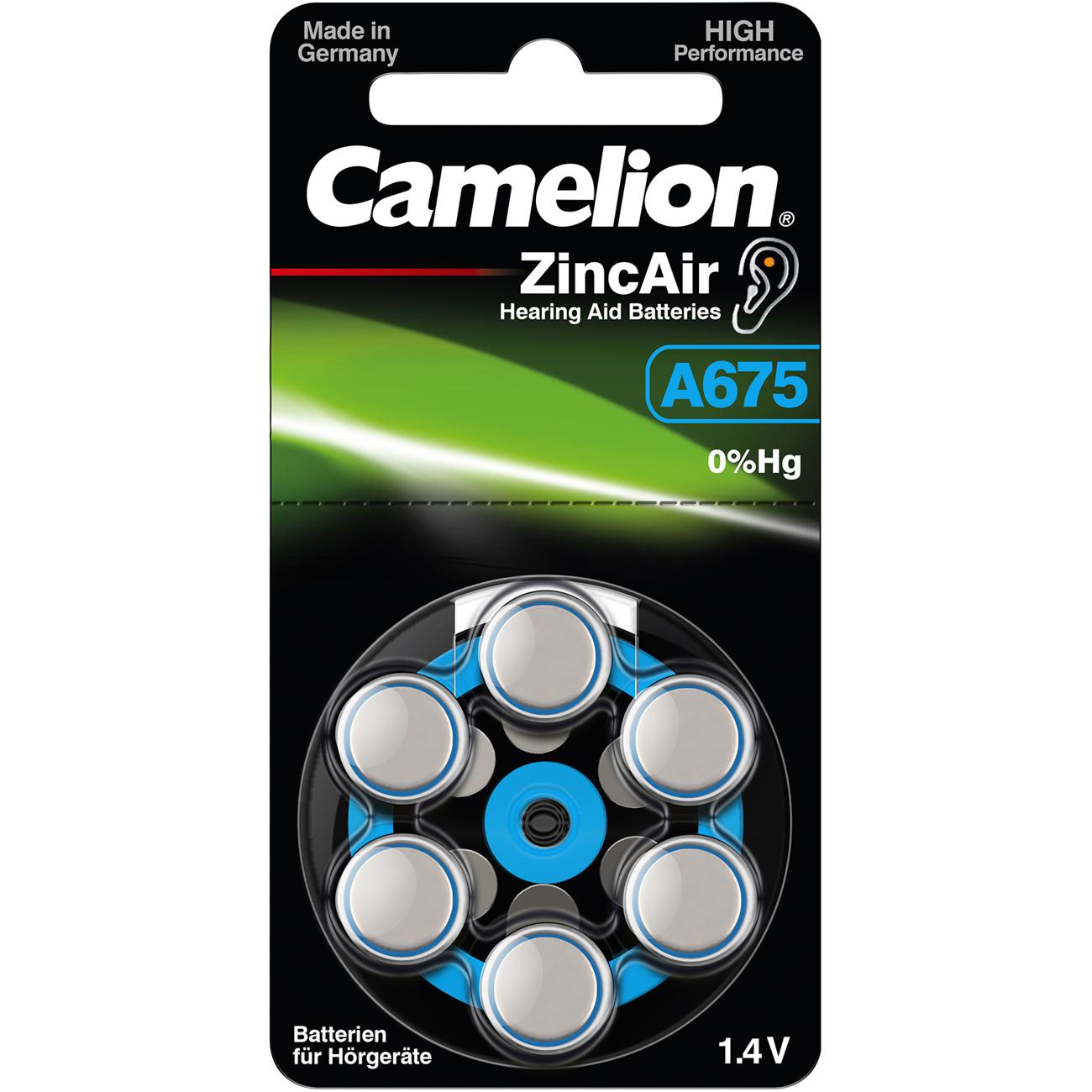 Camelion A675 - Einwegbatterie - PR44 - Zink-Luft - 1,4 V - 6 Stück(e) - Silber (5 Stk., PR44, 620 mAh), Batterien + Akk...