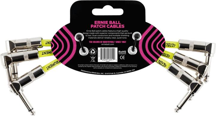 Actual product image Ernie Ball Patch cable 6051 3-pack - 0.15 m, white (0.15 m)