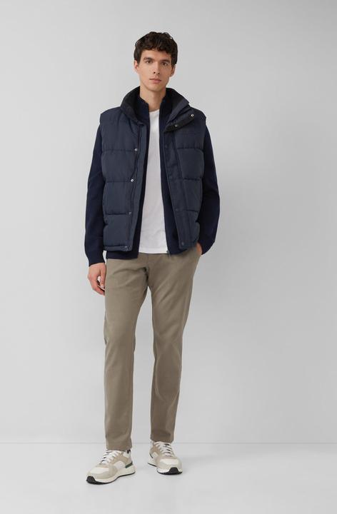 Produktbild s.Oliver Strickjacke Baumwoll-Strickjacke mit Stehkragen und Logo-Patch (M)