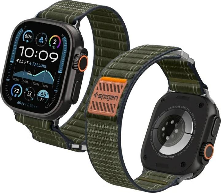 Actual product image Spigen WBF0 Apple Watch (44/45mm) / Watch 10/11 (46mm) / Ultra (49mm) Band Green (44 mm, 45 mm, 46 mm, 49 mm, Fabric, Nylon)