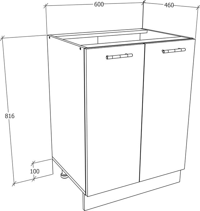 Immagine prodotto VCM Armadio da cucina Larghezza 60 cm Ante a battente Armadio Base Cucina Mobili Cucina Esilo (60 x 46 x 82 cm)