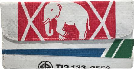 Image du produit Bekos Upcycling - Grand porte-monnaie plié deux fois en sacs de ciment recyclés Elephant
