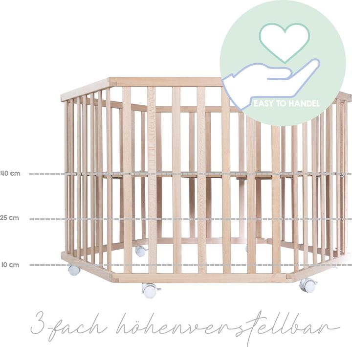 Produktbild Roba Laufgitter 6-eckig 'Little Stars' Little Stars (118.50 cm, 103.50 cm, Buche)