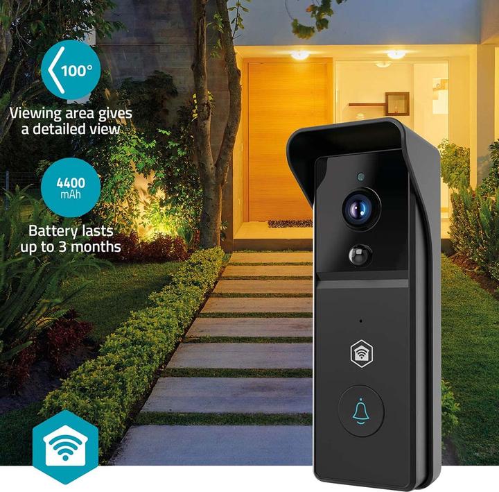 Immagine prodotto Nedis SmartLife Video-Türsprechanlage | Batteriebetrieben | 3MP Full HD 1296p | Cloud Storage (optio (WiFi)