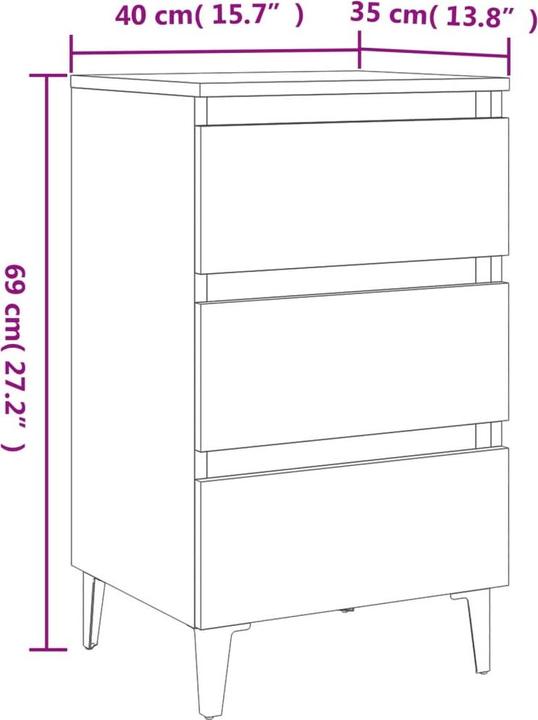 Immagine prodotto vidaXL Nachttisch (40 x 35 x 69 cm)