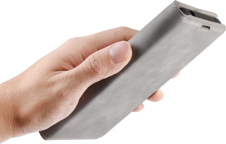 Produktbild Cover-Discount iPhone 12 / 12 Pro - Seidige Stand Flip Case Hülle grau (Apple iPhone 12, Apple iPhone 12 Pro)